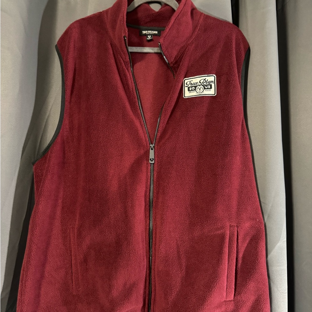 True Religion men's polar fleece vest